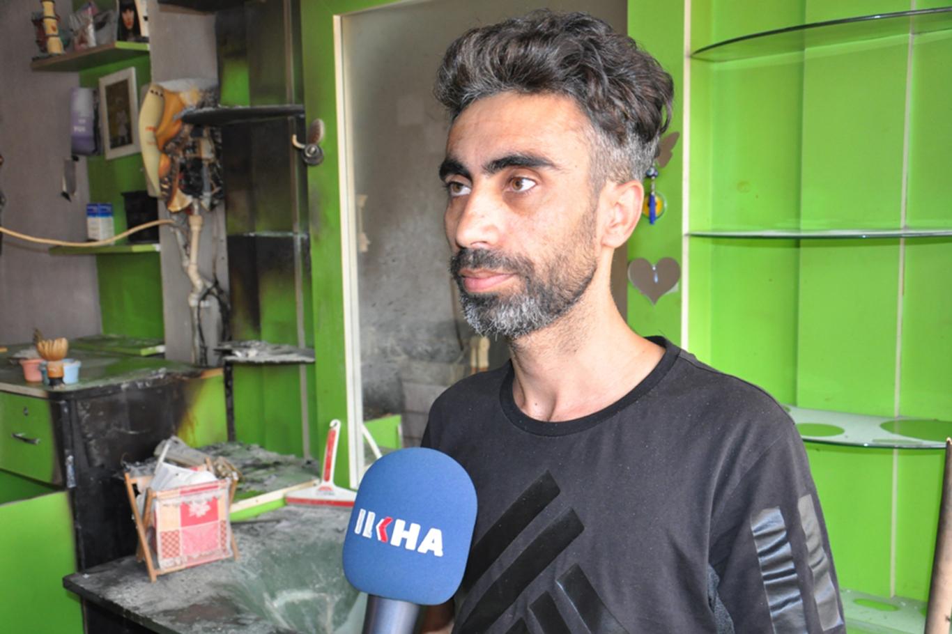 İş yeri yanan Suriyeli yardım istedi
